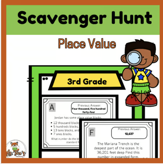 Scavenger Hunt Place Value Resource